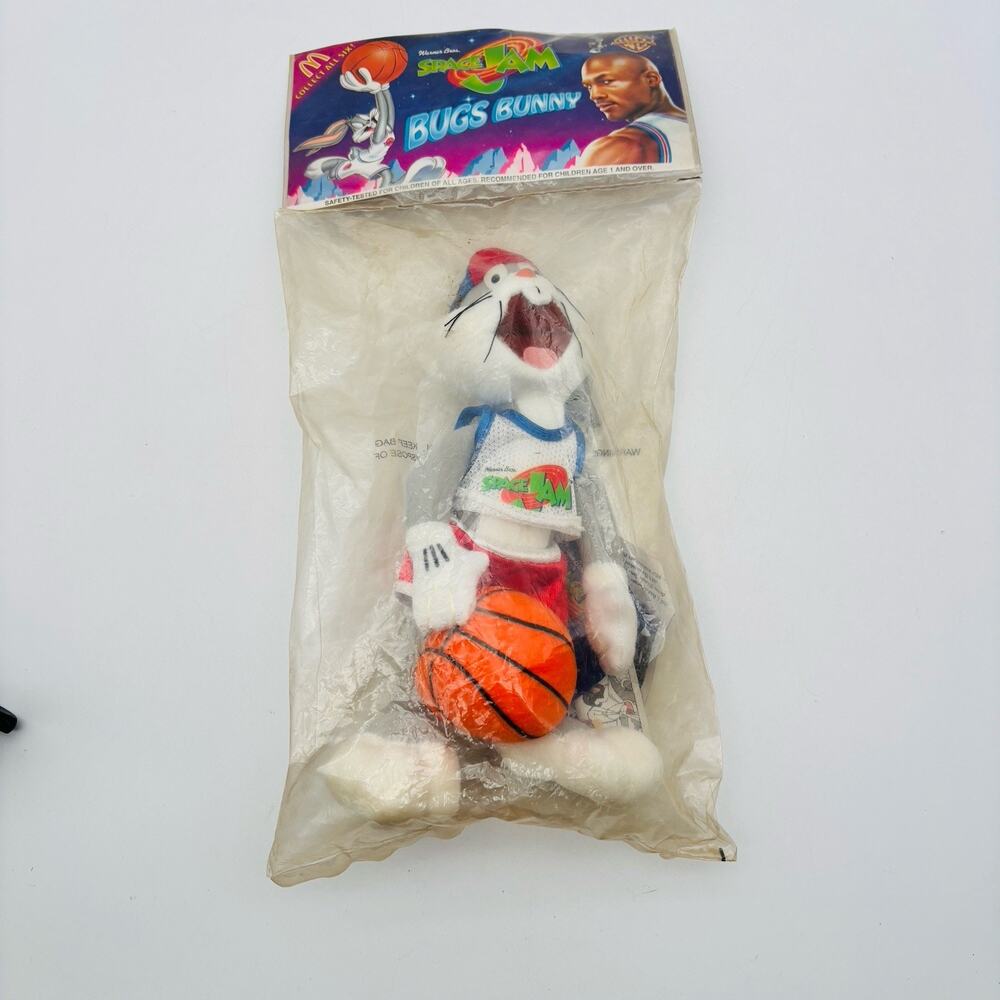Vintage 1996 McDonald’s Space Jam NIP Sealed Plush Bugs Bunny New Sealed